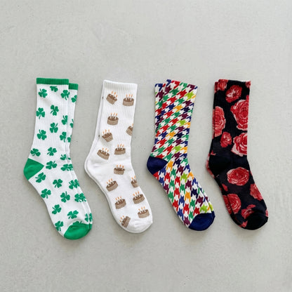 240 Pairs Men's Novelty Crew Socks Package Deal | Mixed Graphic Designs & Fun Patterns Free Shipping