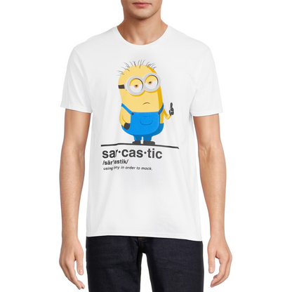 Men's Minions Sarcastic Graphic Tee with Short Sleeves