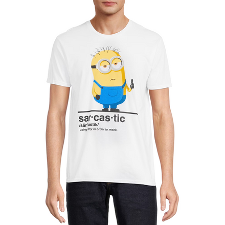 Men's Minions Sarcastic Graphic Tee with Short Sleeves