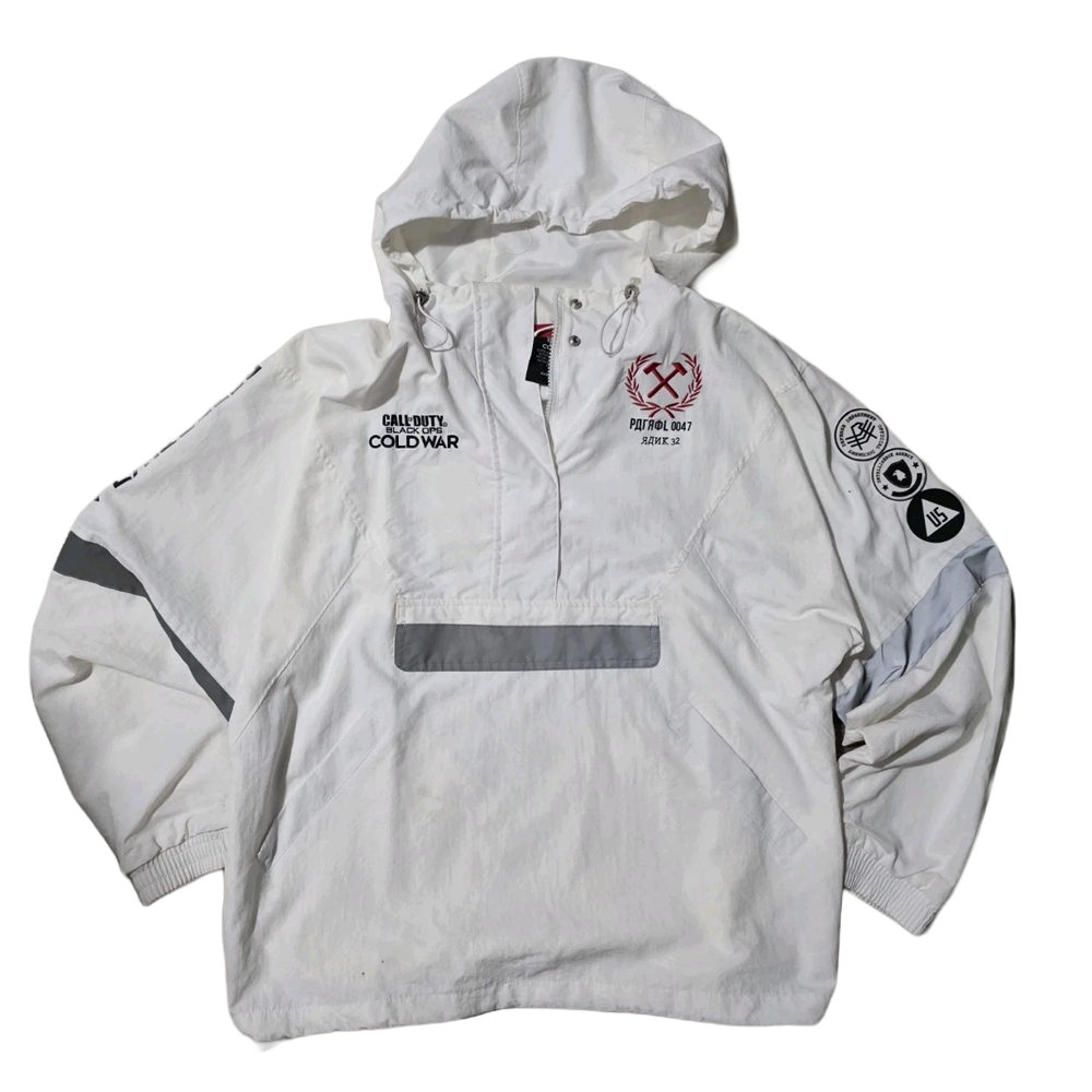 Men's Call of Duty Black Ops Cold War Windbreaker Anorak Jacket White