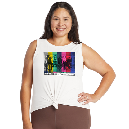 Women Juniors The Breakfast Club Graphic Tie Front Tank Top