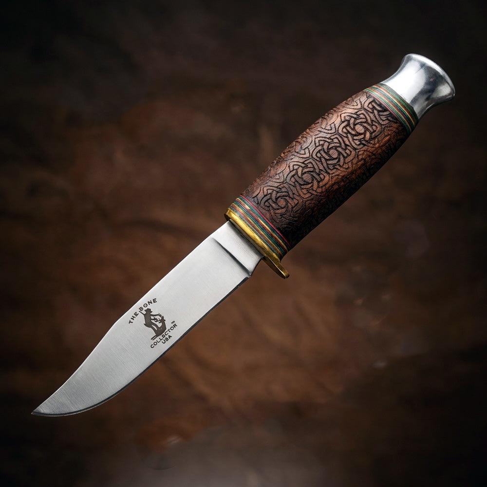 BC 815-RW 8.5" & 4.5" Bone Collector Rosewood Two Piece Hunting Knife Set with Leather Sheath