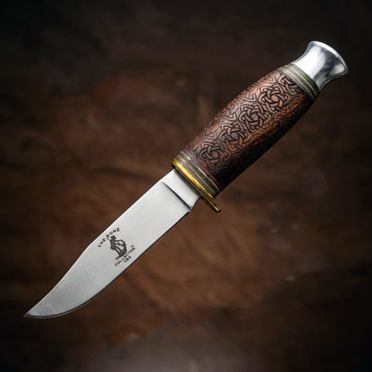 BC 815-RW 8.5" & 4.5" Bone Collector Rosewood Two Piece Hunting Knife Set with Leather Sheath