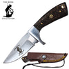 BC 881-RW 6.5" Rosewood Bone Collector Carved Handle Skinner Knife with Rope Leather Sheath & Lanyard