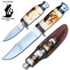BC 815 8.5" & 4.5" Bone Collector Two Piece Hunting Knife Set with Leather Sheath