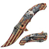 BF 1531-WE 4.75" Patriotic Wyatt Earp Trailing Point Blade Assist-Open Folding Knife