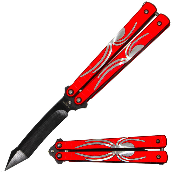BF 1695-RD 5" Red Spider Metal Handle Dull Blade Butterfly Trainer
