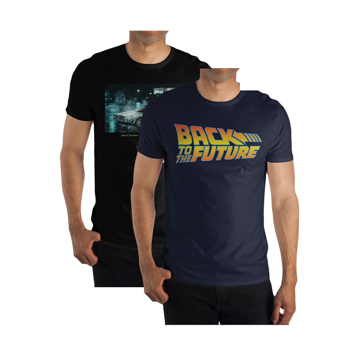Men's Back to the Future Logo & DeLorean Graphic T-Shirt 2-Pack