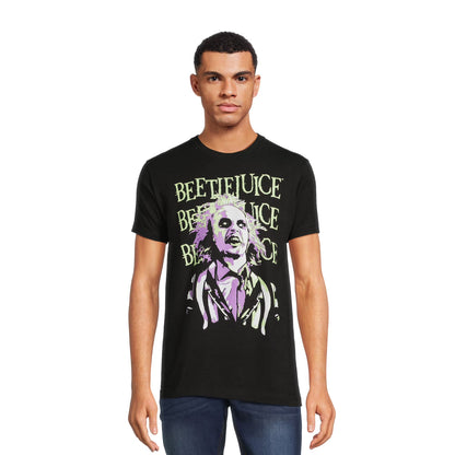 Men's Heather Beetlejuice! Beetlejuice! Beetlejuice! Graphic Short Sleeve T-Shirt Tee