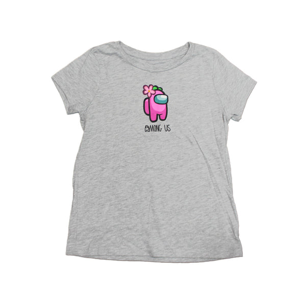 Big Girls' Grey Heather Among Us Graphic Tee T-Shirt