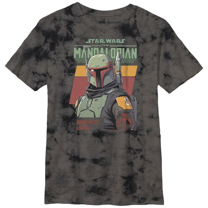 Boy's Star Wars: The Mandalorian Boba Fett Lives Graphic Tee Black Tie Dye
