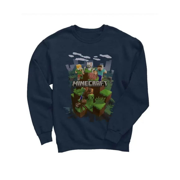 Boys' Minecraft Sweatshirt Navy Blue Pullover