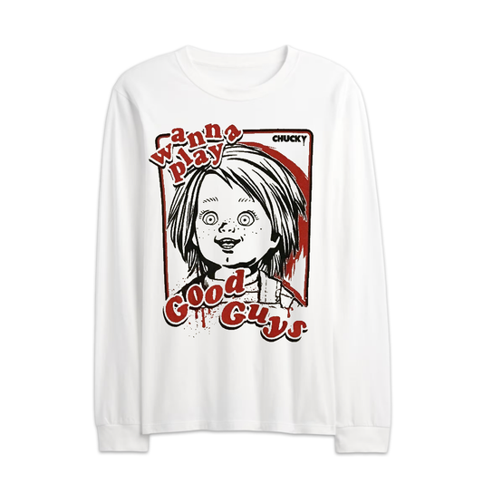 Men's Chucky Wanna Play Good Guys Graphic Long Sleeve Shirt Tee