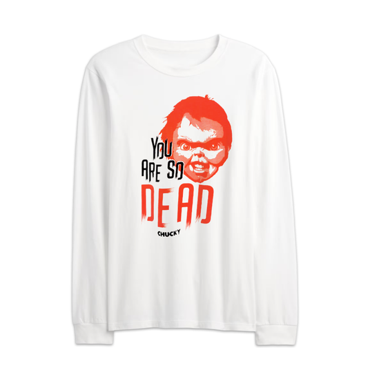 Men's Chucky You Arwe So Dead Graphic Long Sleeve Shirt Tee