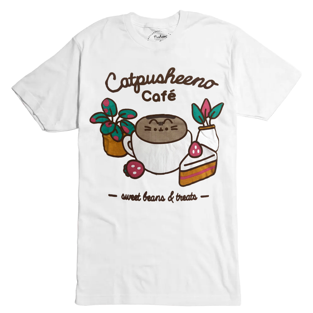 Men's Pusheen Catpusheeno Cafe Graphic Tee T-Shirt