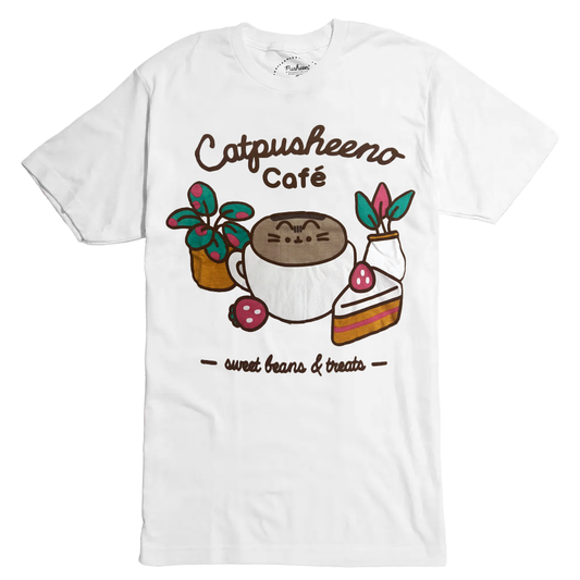 Men's Pusheen Catpusheeno Cafe Graphic Tee T-Shirt