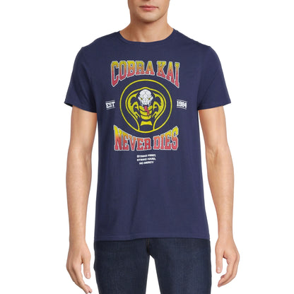 Men's Cobra Kai Never Dies Graphic Print Tee T-Shirt