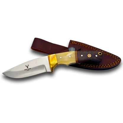 DC 011 8" Deer Creek Bovine Bone & Rosewood Handle Hunting Knife with Leather Sheath - Rex Distributor, Inc. Wholesale Licensed Products and T-shirts, Sporting goods,