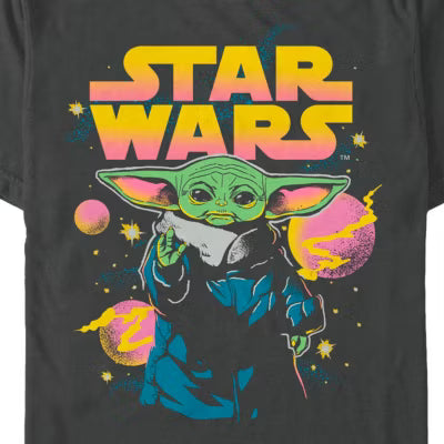 Men's Grogu Planets Star Wars Graphic T-Shirt Tee