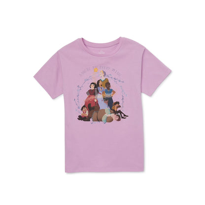 Girls Disney Wish, Asha and Friends, Short Sleeve, Graphic T-Shirt Pink