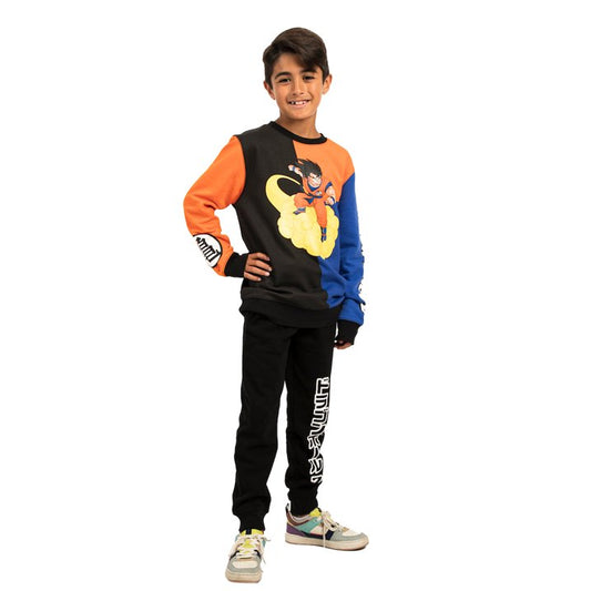 Dragon Ball Z Goku and Title Logo Oversized Graphic Youth Sweatshirt and Joggers 2-Piece Set