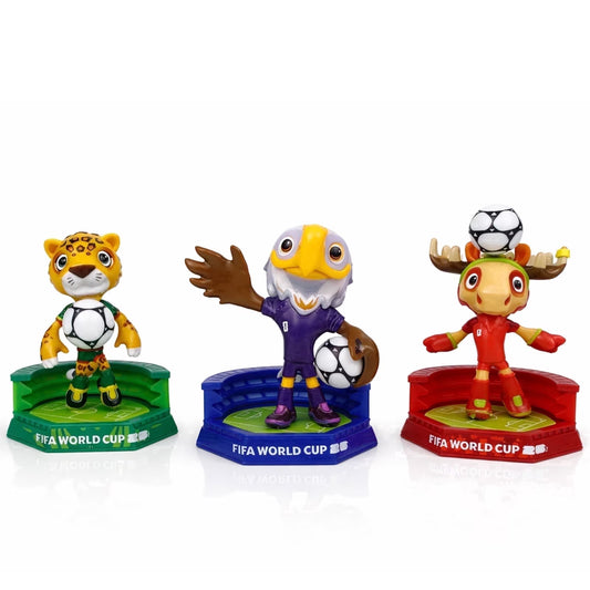 FIFA 2026 World Cup Official Licensed Mascot Toy Figurines Set of 3 (Maple, Zayu & Clutch), Collectable Soccer FIFA 26 Mascot Toys