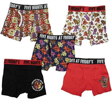 Boy's Five Nights At Freddys Boys Boxer Briefs 5 Pack