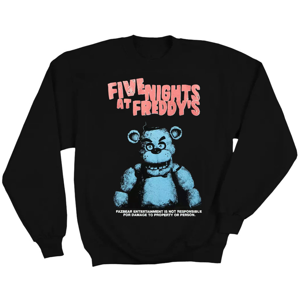 Women Junior's Five Nights At Freddy's Jumbo Print Graphic Sweater