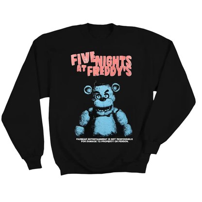 Women Junior's Five Nights At Freddy's Jumbo Print Graphic Sweater