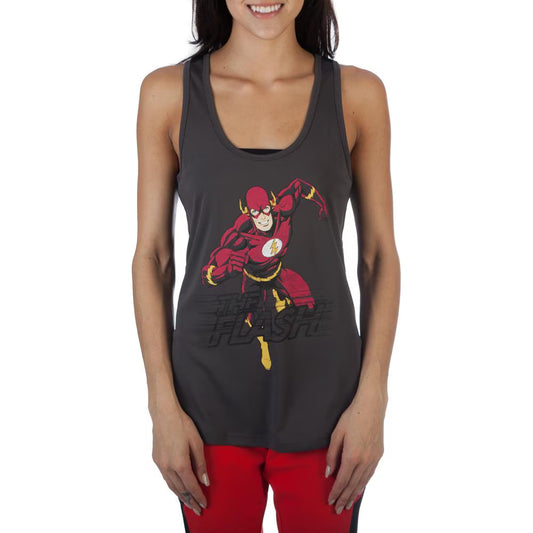 Women Junior's DC Comics The Flash Mesh Razorback Tank Top