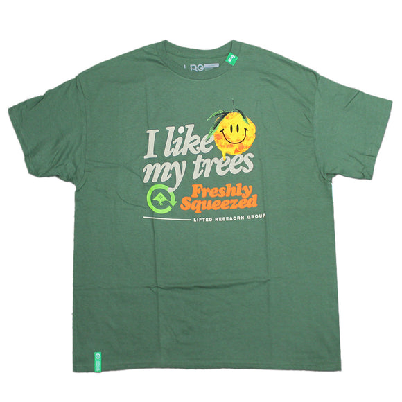 Men's Military Green Squeezed Trees Graphic LRG Tee T-Shirt