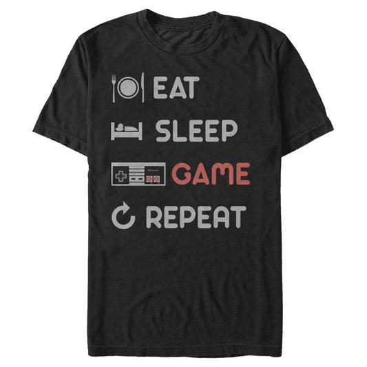 Boys Nintendo Eat Sleep NES Game Repeat T-Shirt Tee