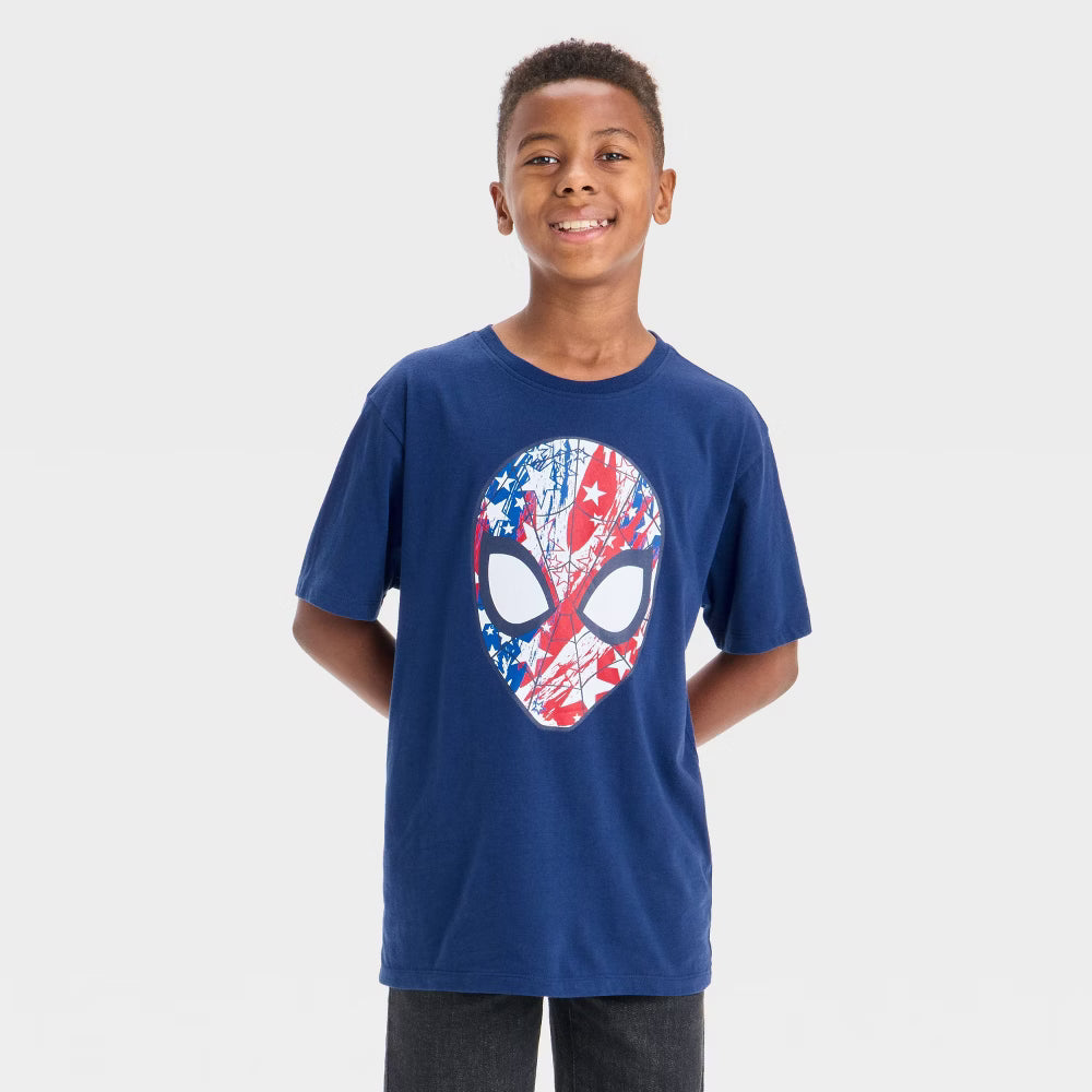 Boys' Spider-Man Fourth of July Short Sleeve Graphic T-Shirt - Blue