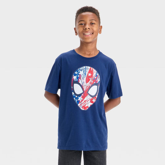 Boys' Spider-Man Fourth of July Short Sleeve Graphic T-Shirt - Blue
