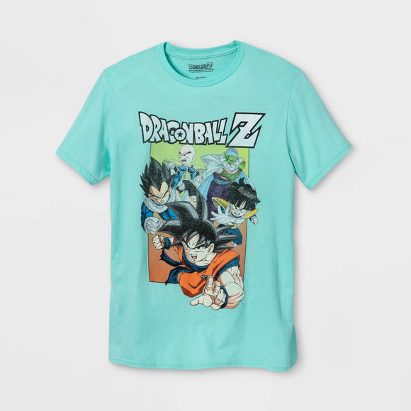 Men's Dragon Ball Z Short Sleeve Turquoise Graphic T-Shirt Tee