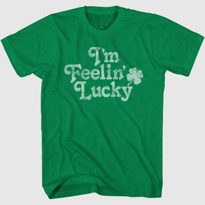Men's Feelin Lucky Short Sleeve T-Shirt - St Patrick's Day Irish Heathered Green