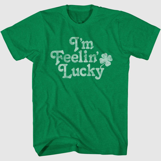 Men's Feelin Lucky Short Sleeve Graphic T-Shirt - Heathered Green