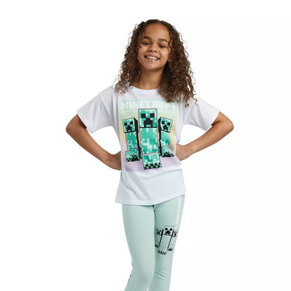 Minecraft Creepers Girl's Short-Sleeve Tee and Leggings 2-Piece Set