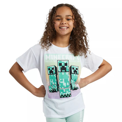 Minecraft Creepers Girl's Short-Sleeve Tee and Leggings 2-Piece Set