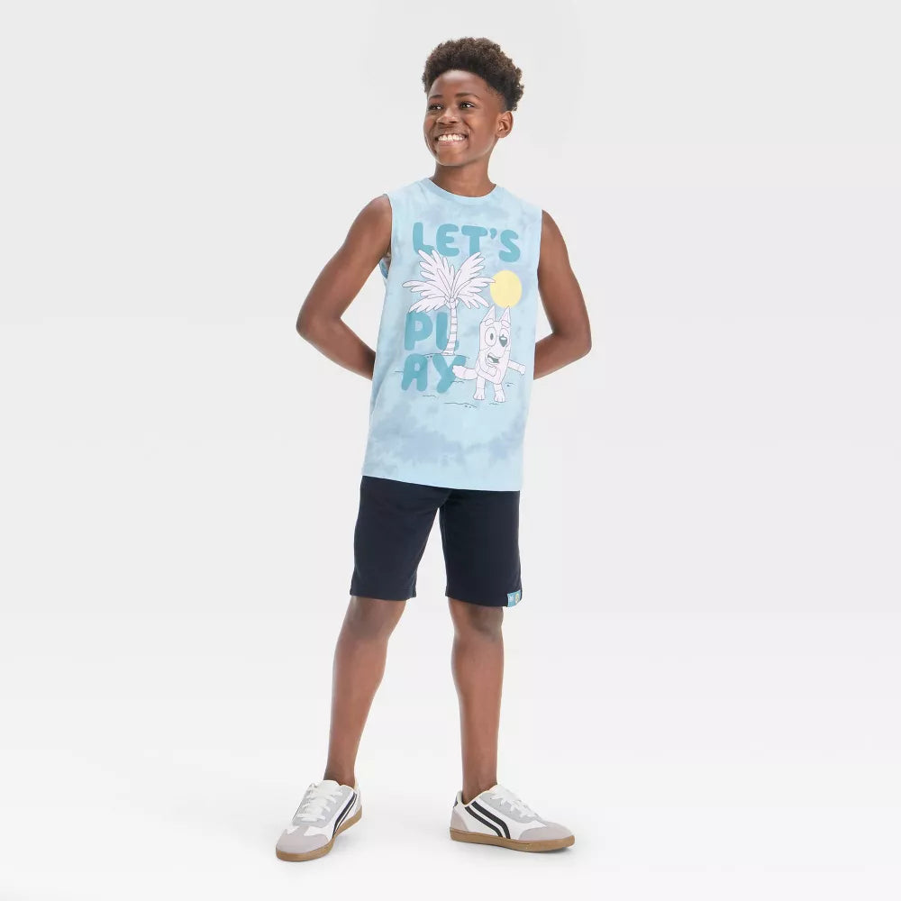 Boys' Bluey Mineral Wash Tank Top - Blue