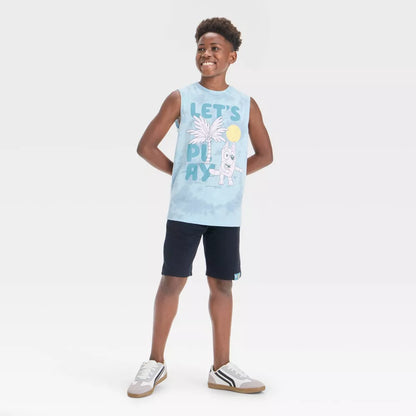 Boys' Bluey Mineral Wash Tank Top - Blue