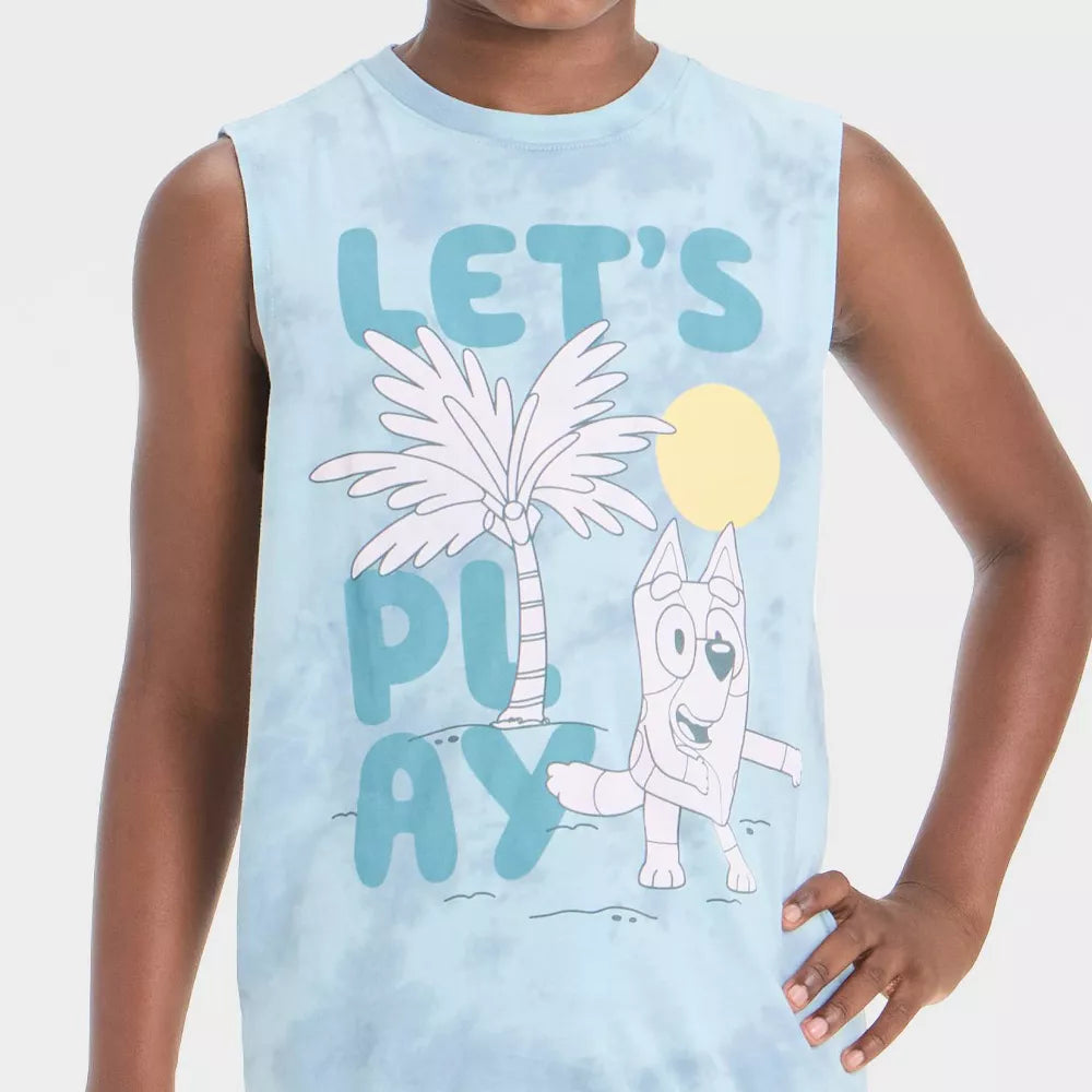 Boys' Bluey Mineral Wash Tank Top - Blue
