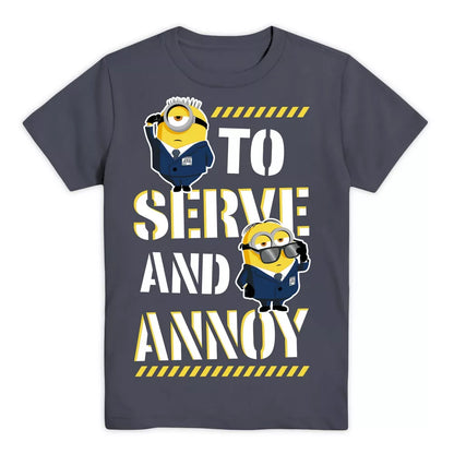 Boys Minions o Serve and Annoy Bob Stuart Short Sleeve Graphic Tee T-Shirt