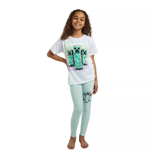 Minecraft Creepers Girl's Short-Sleeve Tee and Leggings 2-Piece Set