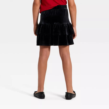 Girls' Miffy Velour Ruffle Skirt - Black