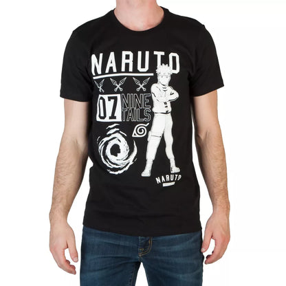 Men's Naruto 07 Nine Tails Black Graphic Tee T-Shirt