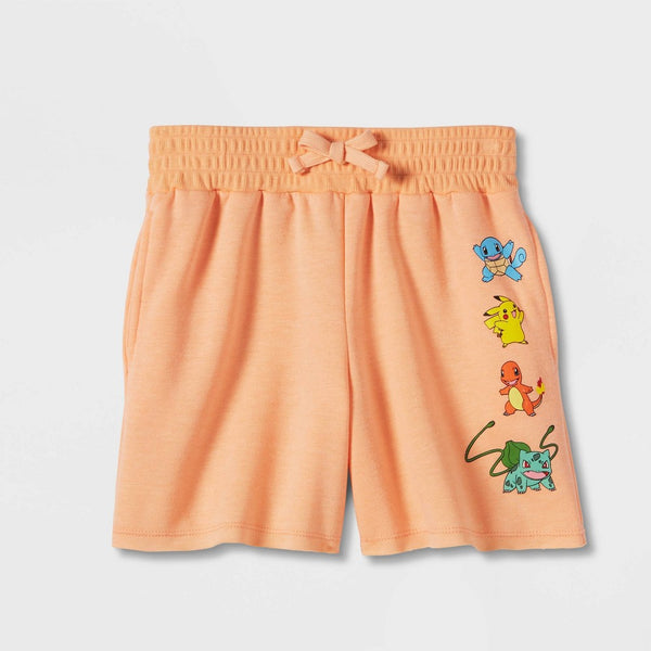 Girls' Pokemon Dreamy Fleece Pull-On Shorts Orange