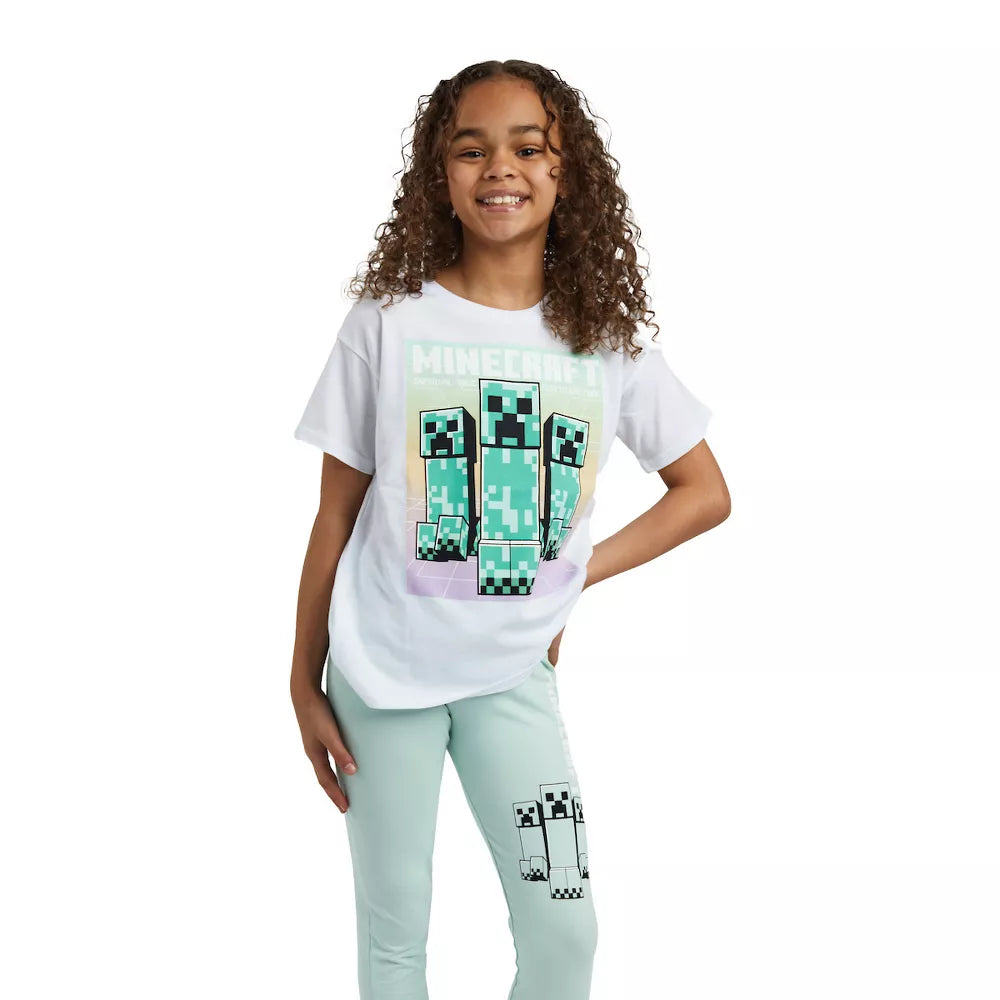 Minecraft Creepers Girl's Short-Sleeve Tee and Leggings 2-Piece Set