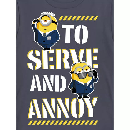 Boys Minions o Serve and Annoy Bob Stuart Short Sleeve Graphic Tee T-Shirt
