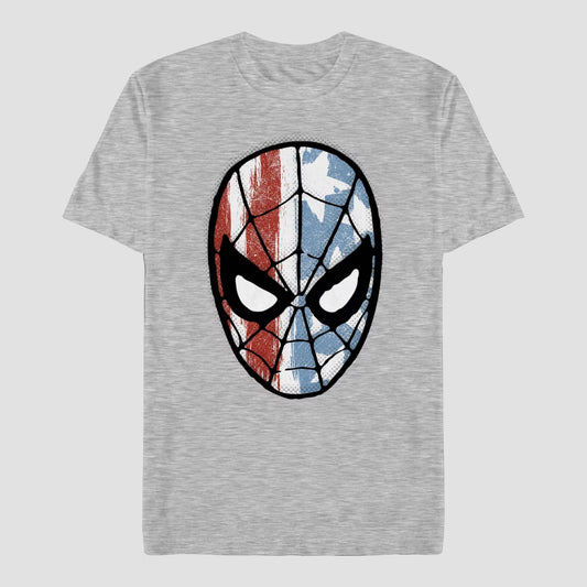 Men's Disney Marvel Spider-Man USA Flag Graphic T-Shirt Tee
